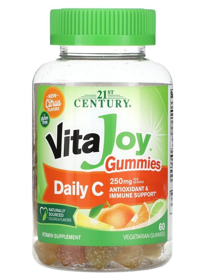 VitaJoy Daily C Gummies Citrus 250 mg 60 Vegetarian Gummies (125 mg per Gummy)