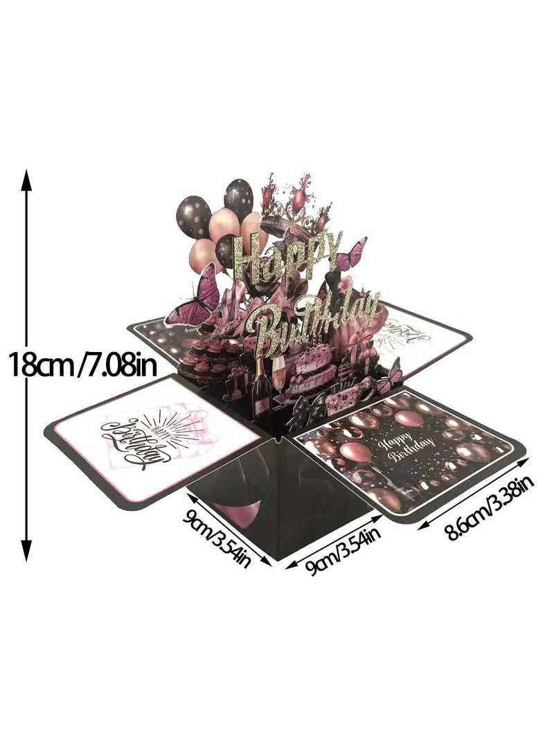 general Birthday festival handwritten pop-up three-dimensional box 3D paper carving creative birthday card - Image 2
