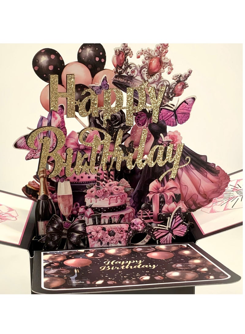 general Birthday festival handwritten pop-up three-dimensional box 3D paper carving creative birthday card - Image 5