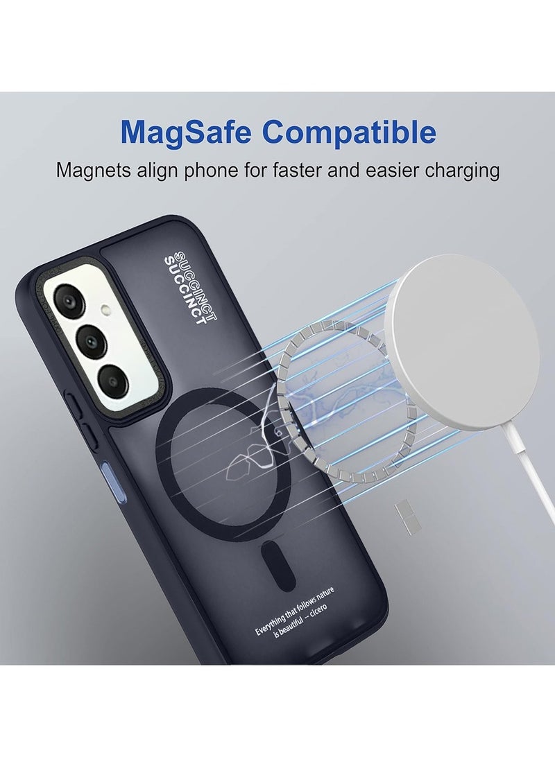 Techie غطاء خلفي مغناطيسي شفاف مع واقي لعدسة الكاميرا المرتفعة لهاتف Samsung Galaxy A25 - أزرق غير لامع - Image 3