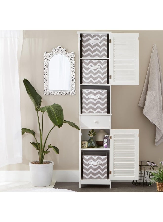 DII Non Woven Polyester Storage Bin Chevron Gray Small Set of 4 - Image 2