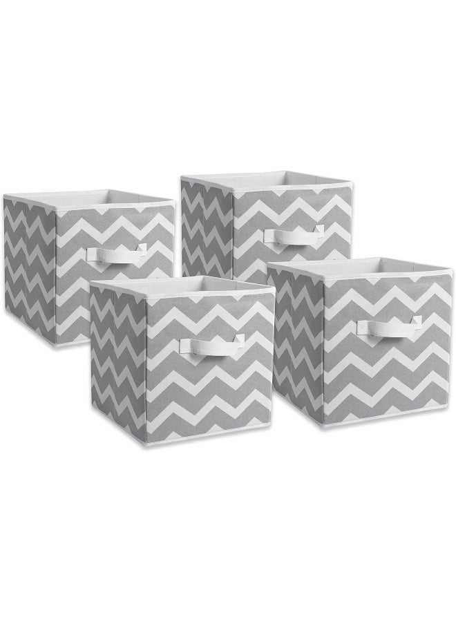 DII Non Woven Polyester Storage Bin Chevron Gray Small Set of 4 - Image 4