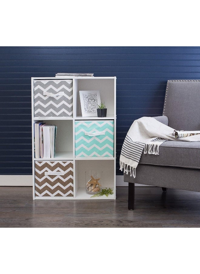 DII Non Woven Polyester Storage Bin Chevron Gray Small Set of 4 - Image 5