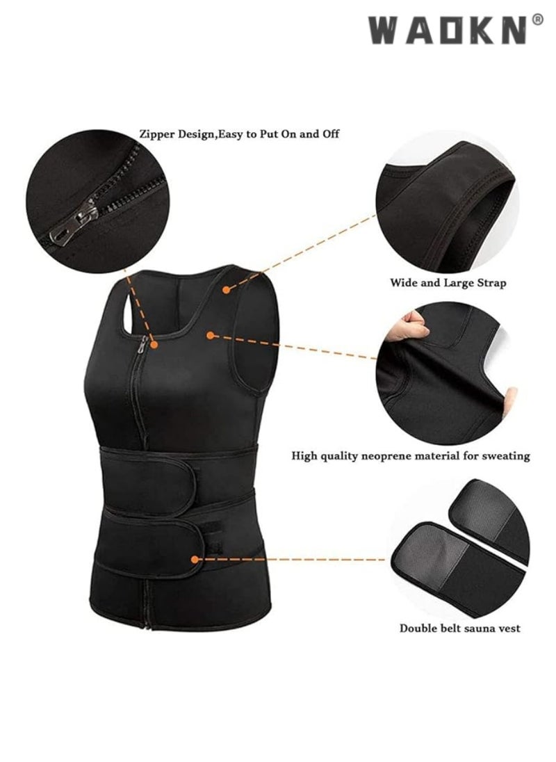WAOKN Men Body Shaper Waist Trainer Belt Your Belly Sweat Vest Slimming Underwear Weight Loss Shirt Fat Burner Workout Tank Tops Shaper Belly Reducing Shapewear Burn Fat Shirt Trimmer Belt, Adjustable Belts for Enhanced Workout, Slimming Effect, and Comfortable Design, Ideal for Gym, Weight Loss, and Body Contouring  - Image 3