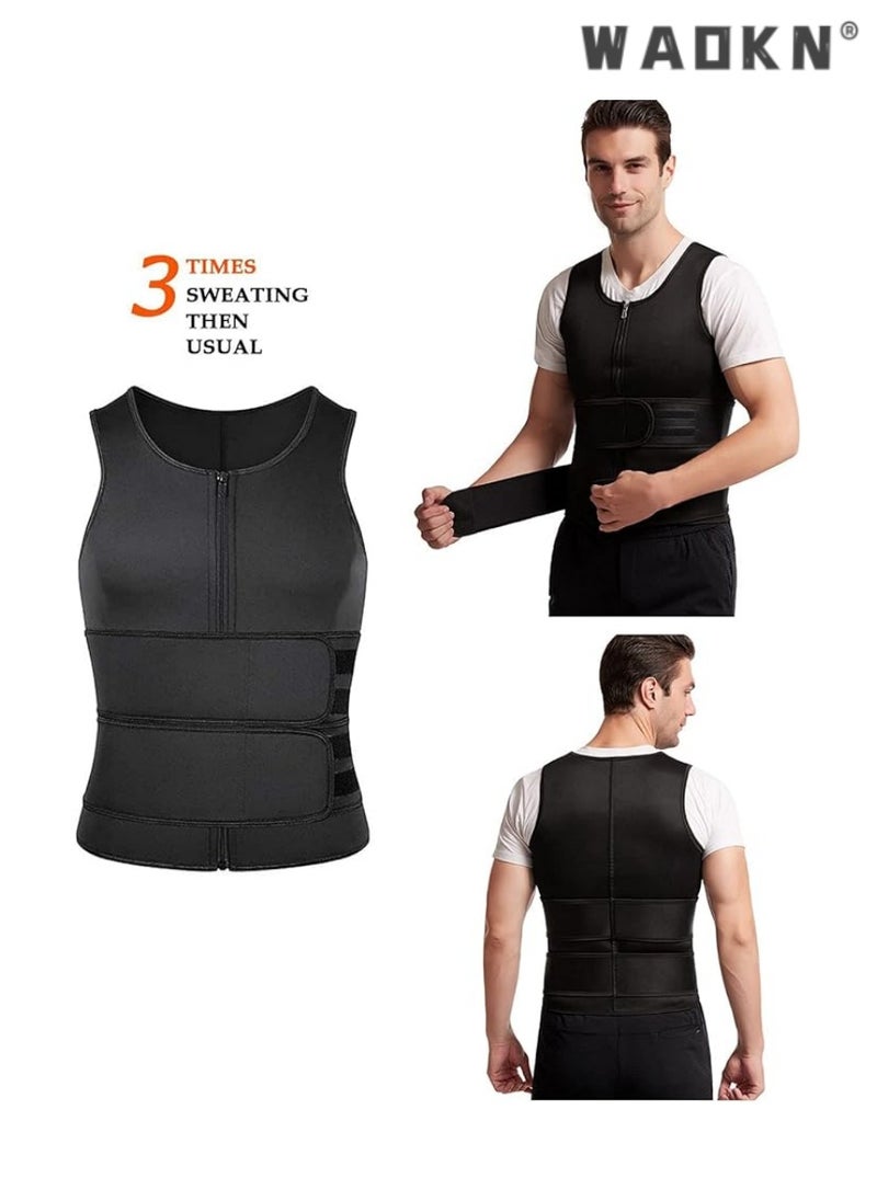 WAOKN Men Body Shaper Waist Trainer Belt Your Belly Sweat Vest Slimming Underwear Weight Loss Shirt Fat Burner Workout Tank Tops Shaper Belly Reducing Shapewear Burn Fat Shirt Trimmer Belt, Adjustable Belts for Enhanced Workout, Slimming Effect, and Comfortable Design, Ideal for Gym, Weight Loss, and Body Contouring  - Image 5