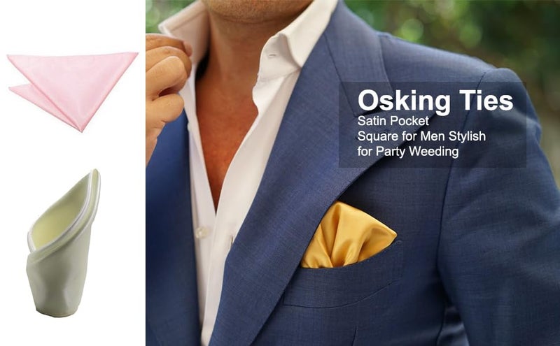 Osking Ties Satin Pocket Square for Men Stylish for Party Weeding - Image 3