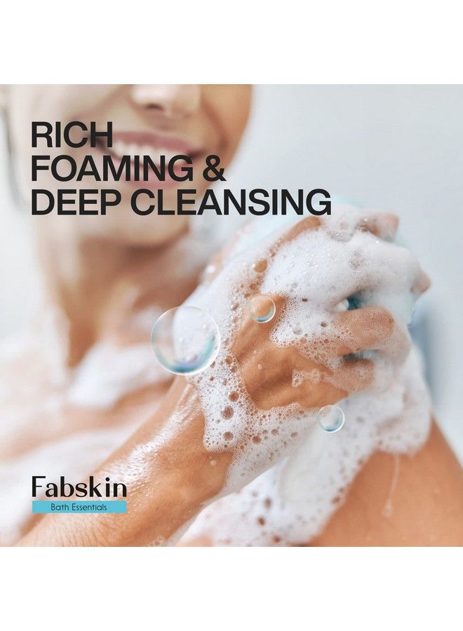 Fabskin لوف فاخر للاستحمام للرجال والنساء ؛ فرك الحمام للجسم ؛ إسفنجة فرك الجسم للاستحمام ؛ عبوة من 3 ؛ خوخ أزرق وبنفسجي ؛ لوف رغوي للاستحمام ؛ إسفنجة فرك الحمام ؛ مصنوعة في الهند - Image 5