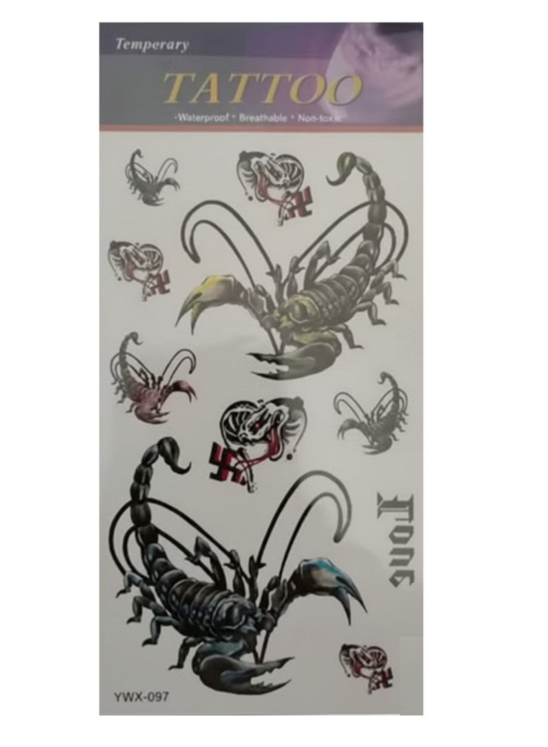 A collection of temporary tattoo in attractive colors and various scorpion designs. - Image 2