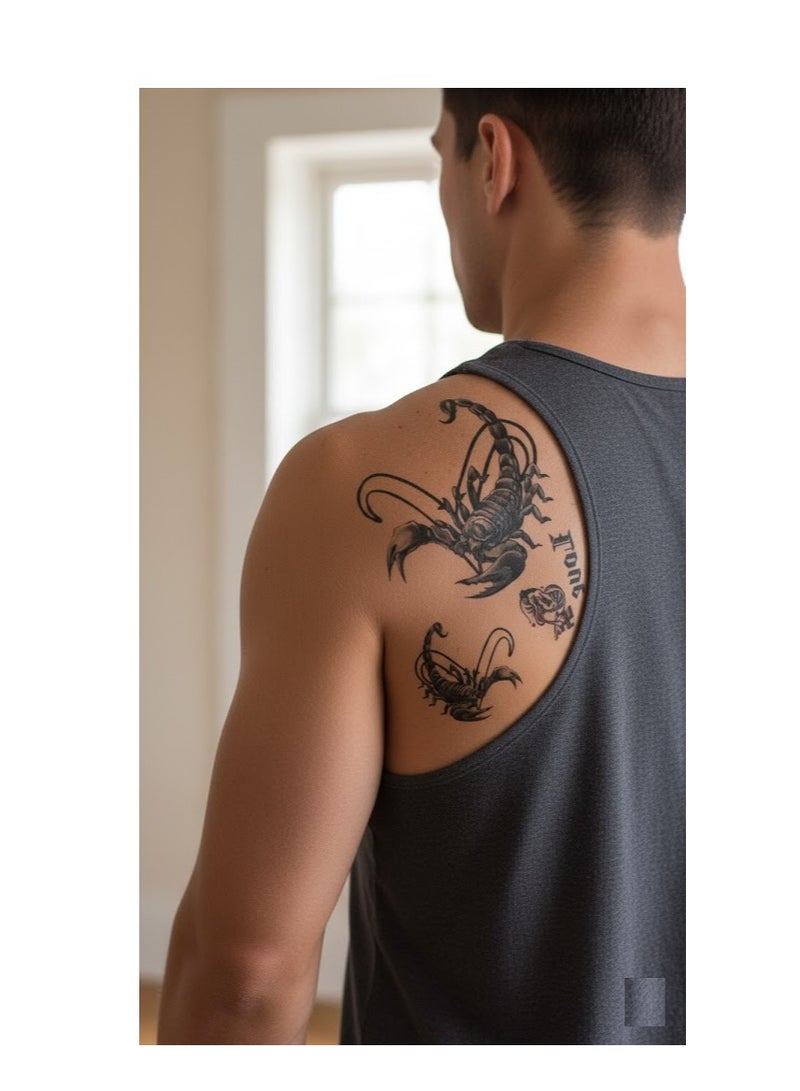 A collection of temporary tattoo in attractive colors and various scorpion designs. - Image 3
