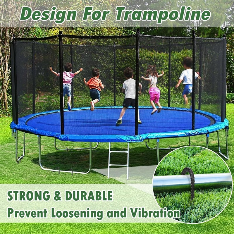 GESTONE Trampoline Ground Wind Stakes Anchors High Wind Heavy Duty, 8 Pack 12 Inch U-Shaped Rebar Tent Stakes for Camping Tents, Soccer Goals,Fences, Swing, Landscape,Garden Decoration - Image 4