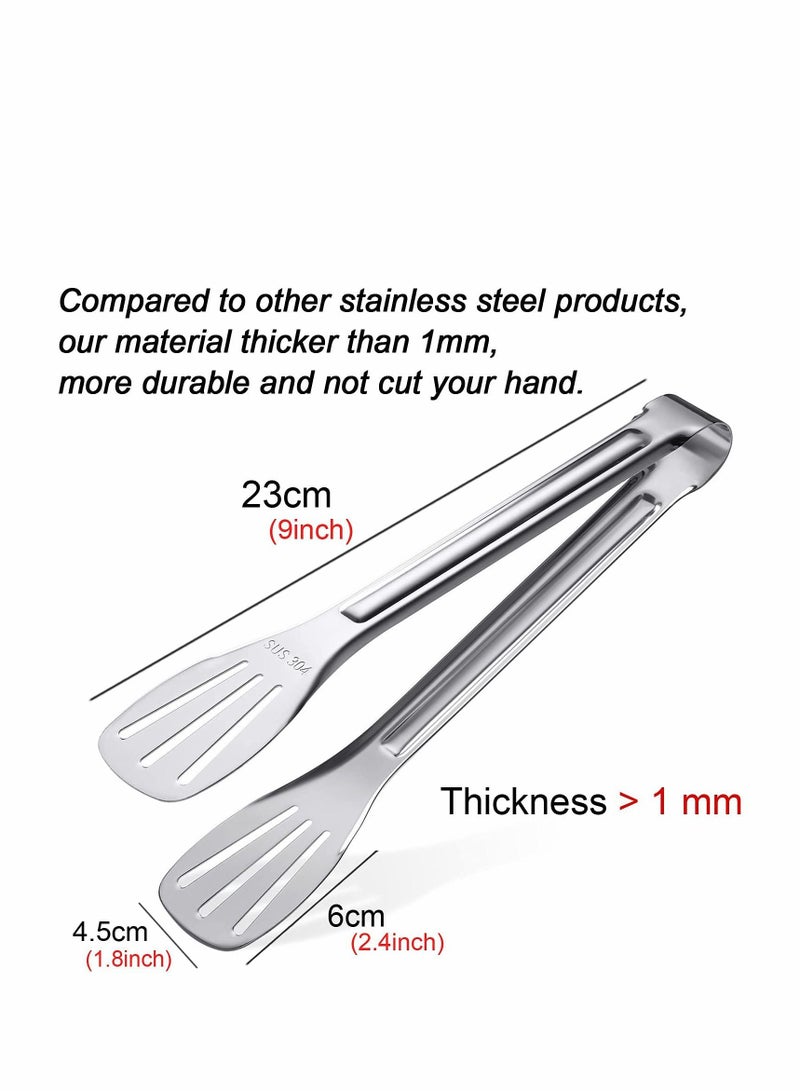 واي آند دي Kitchen Tongs 304 Easy to Clean-Food Safe Stainless Steel Cooking Tongs,Salad,BBQ,Frying Utensils,Kitchen Gift etc,Easy Grip Best Sturdy Tongs,Non Stick - Image 5