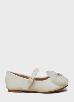 Kids Bow Slip On Ballerinas