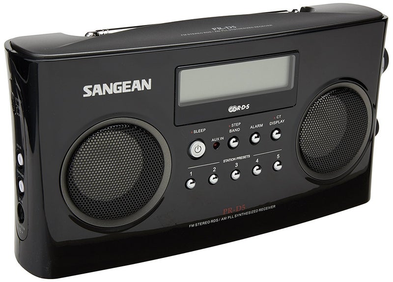 راديو محمول Sangean PR-D5 BK AM/FM مع ضبط رقمي و RDS