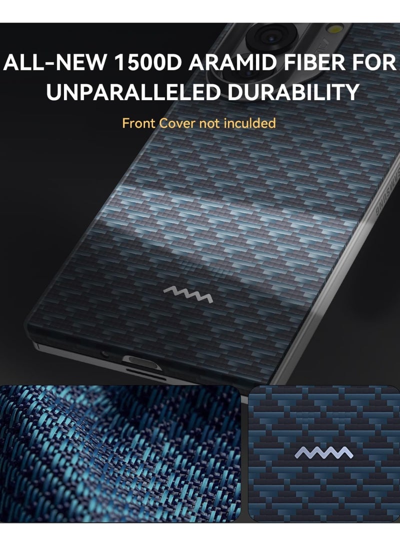 RAPTIC غطاء أراميد لجهاز سامسونج جالاكسي زد فولد 7 - مغسيف [غطاء خلفي فقط] رقيق للغاية 1500D من ألياف الأراميد - عميق - Image 2