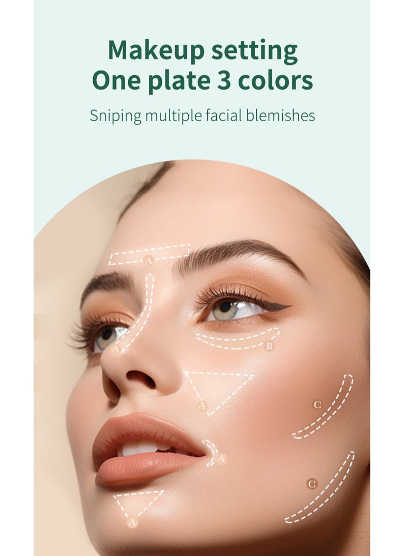 OCHEAL OCHEAL Tri-Color Concealer Invisible Pores, Blemishes, Acne Marks, Dark Circles Corrective Foundation Brightens Skin Tone  - Image 3