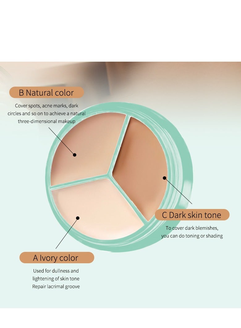 OCHEAL OCHEAL Tri-Color Concealer Invisible Pores, Blemishes, Acne Marks, Dark Circles Corrective Foundation Brightens Skin Tone  - Image 2