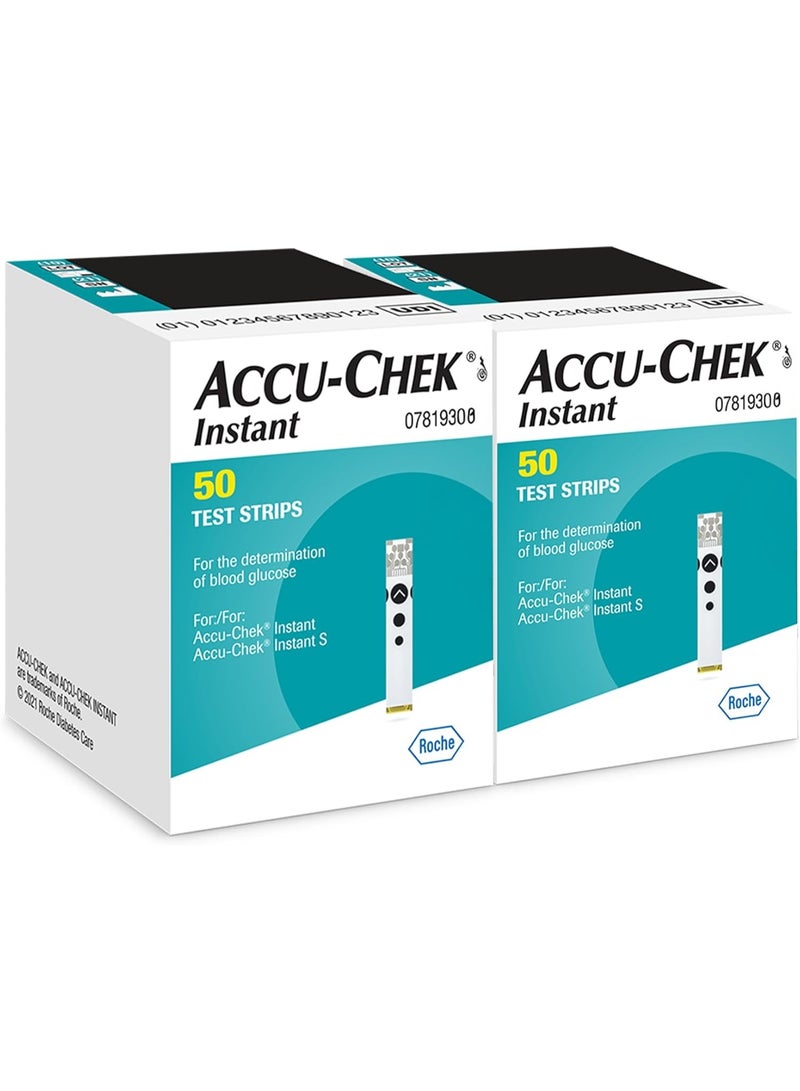 أكوا تشيك أنستانت شرائط أكيو-تشيك الفورية لاختبار نسبة السكر في الدم لمرضى السكري، عبوة من قطعتين - Image 1