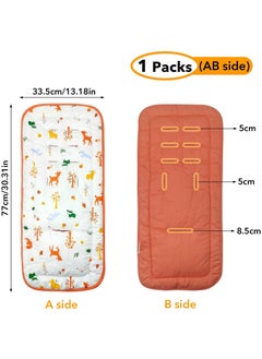 Toddler Stroller Cushion, Toddler Car Seat Insert, Reversible Universal Breathable And Soft Toddler Stroller Mat, 100% Cotton Cover Toddler Seat Pad Liner, 34X78 Cm, 1 Pack, Animals And Orange - pzsku/Z5F6194F8B31ADAED6E3CZ/45/_/1705991607/b7d29824-b1e1-4ed5-aa3d-d5bb881e8fd1