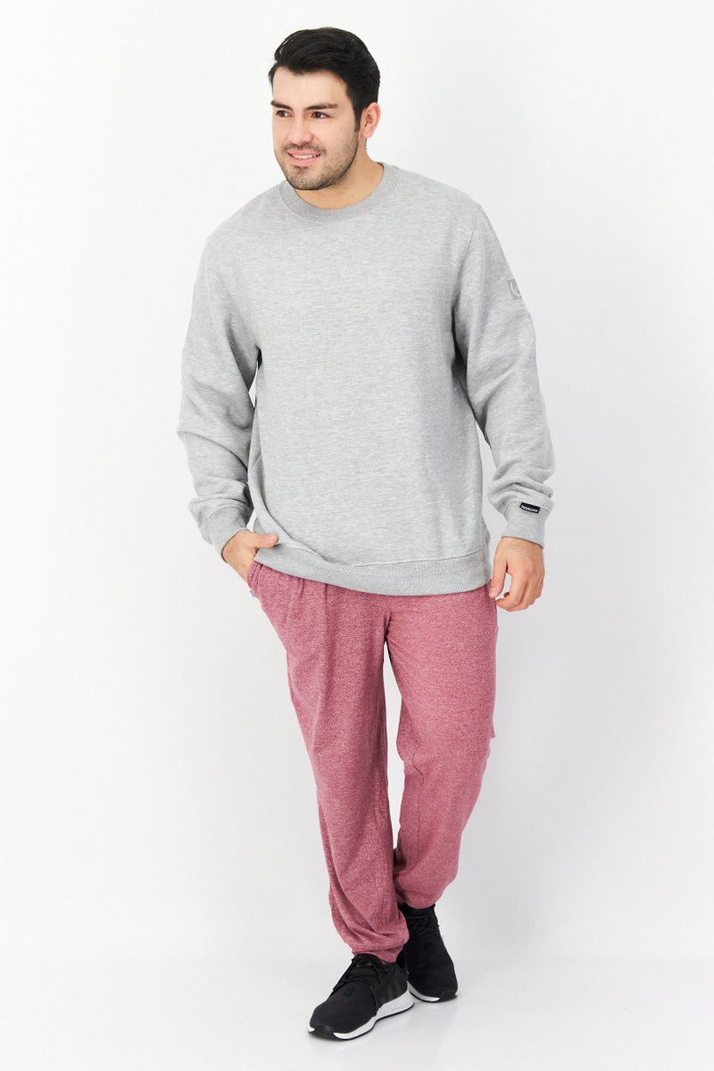 DUCK AND COVER Men Crew Neck Long Sleeve Embroidered Logo Sweatshirt, Grey Marl - Image 3