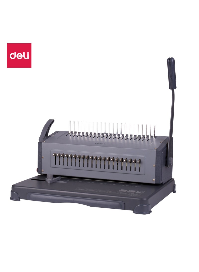 Deli 3874 Comb Binding Machine 25-Sheet Punch 450-Sheet Bind – ideal for A4 reports - Image 1