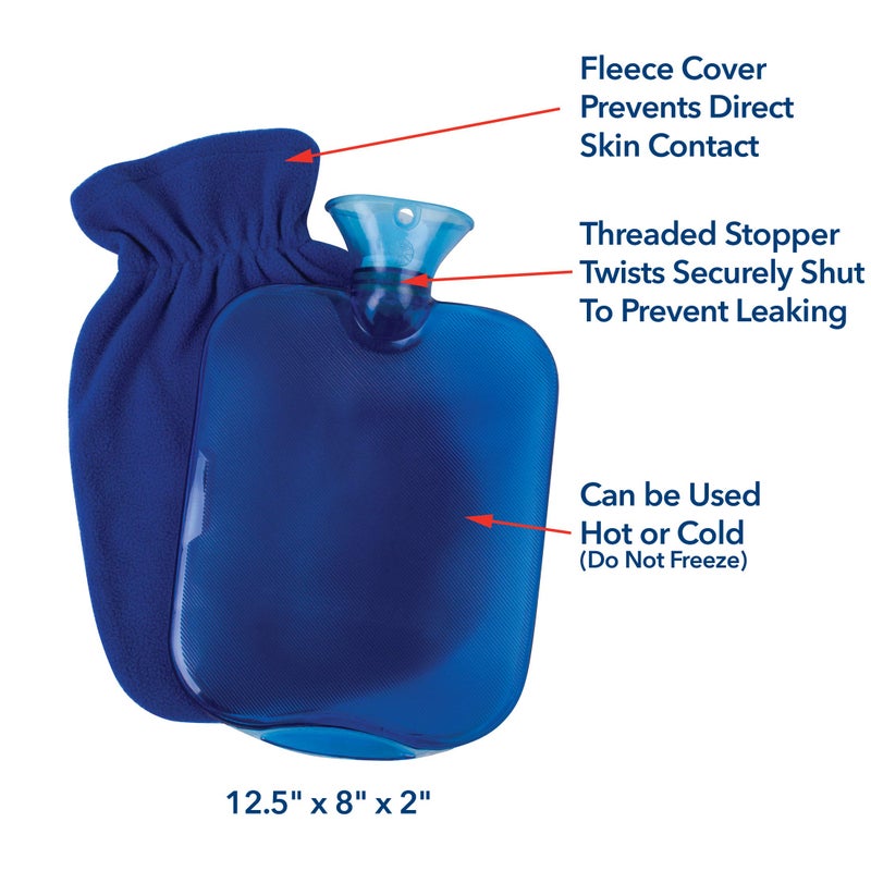 Carex Hot Water Bottle With Cover, Rubber - Heat Therapy and Cold Therapy - For Cramps, Pain Relief, Arthritis, Aches and Pains - Image 4