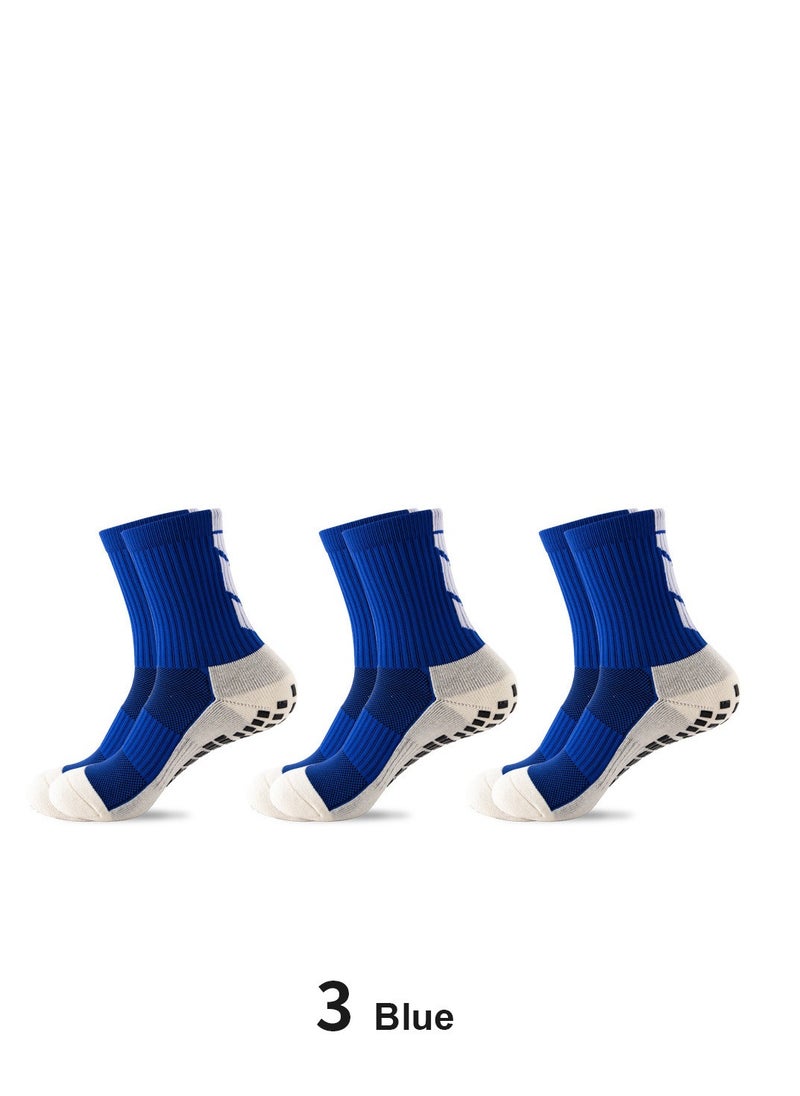 Generic 3Pair Men's Soccer Socks Anti Slip Non Slip Grip Pads for Football Basketball Sports Grip Socks 