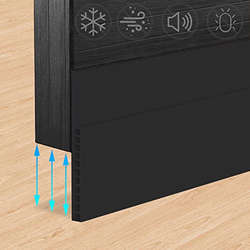 SYIPO Door Draft Stopper for Huge Gap，3" W x 39" L Adjustable Widened Under Door Seal for Exterior/Interior Doors，Under Door Draft Blocker Soundproof/Insulator Door Sweep Weather Stripping，1 Pack Black - Image 1