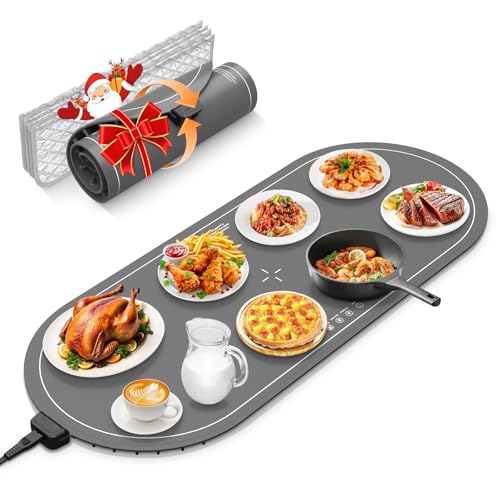WOKALON Warming Mat for Food Extra Large,36x16 Food Warming Mats for Countertop,Heating Mat for Food,Silicone Food Warmer Mat,Food Warmers for Parties Buffet,Warming Trays for buffets Party - Image 1
