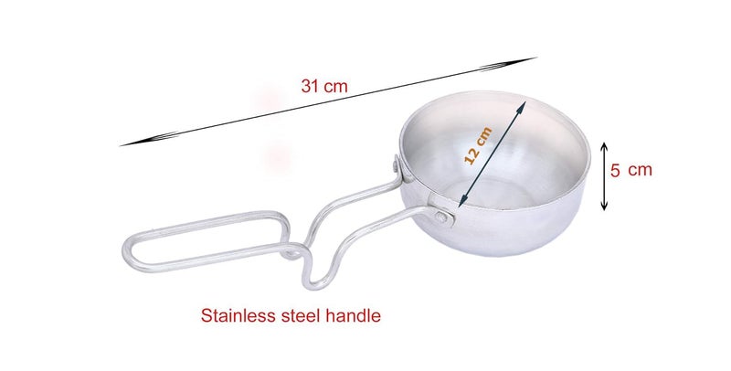 Dharam Paul Traders Aluminium tadka pan/wagharia/Small Fry pan with Steel Handle for use in Kitchen,1 Piece - Image 3