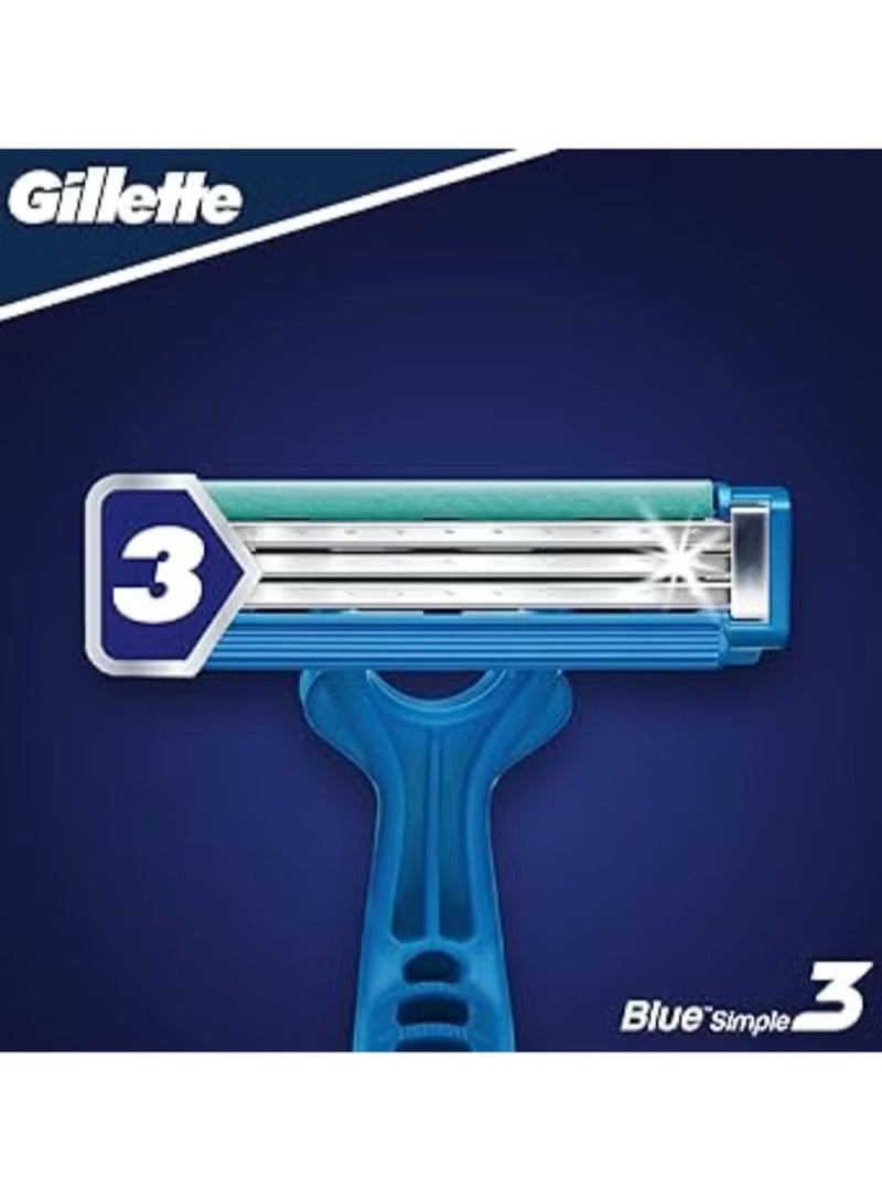 Gillette Blue3 Disposable Shaving Razor With Comfort Gel - 3 Razors - Image 4