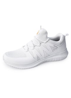 flâneur Women Casual Non Slip Low Top Sneakers Slip On with Adjustable Elastic Laces No Tie Lightweight Breathable White  - Image 1