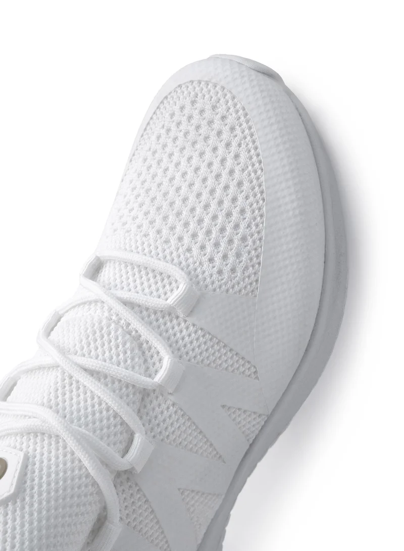 flâneur Women Casual Non Slip Low Top Sneakers Slip On with Adjustable Elastic Laces No Tie Lightweight Breathable White