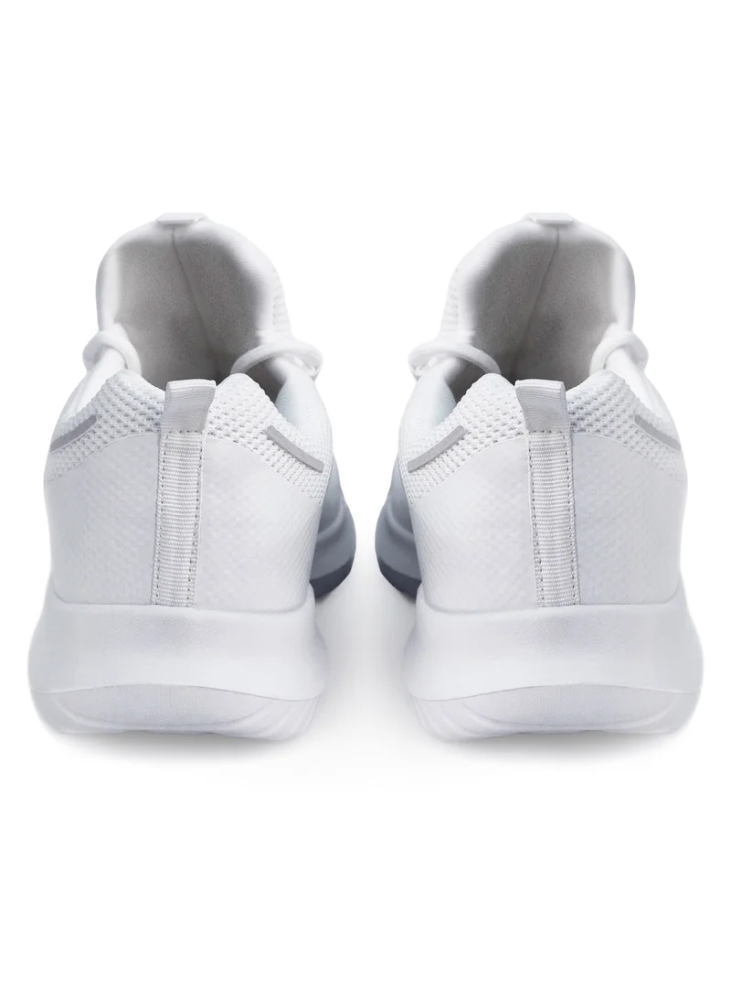 flâneur Women Casual Non Slip Low Top Sneakers Slip On with Adjustable Elastic Laces No Tie Lightweight Breathable White