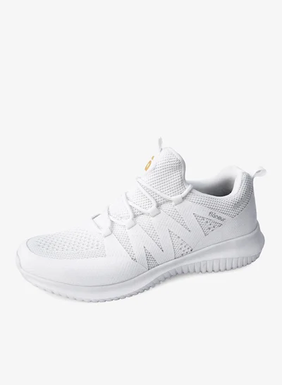 flâneur Women Casual Non Slip Low Top Sneakers Slip On with Adjustable Elastic Laces No Tie Lightweight Breathable White