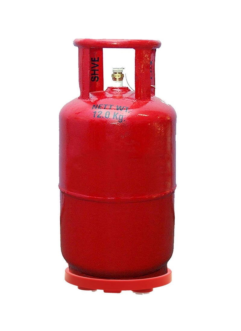 WHEEL CREW WHEEL CREW LPG Cylinder Plastic Gas Trollry Stand with Movable Wheels Kitchen Gas Cylinder Trolley Trolley for Gas Cylinder 4 Wheel Flower Pot Stand Trolley Red Set of 2  - Image 3
