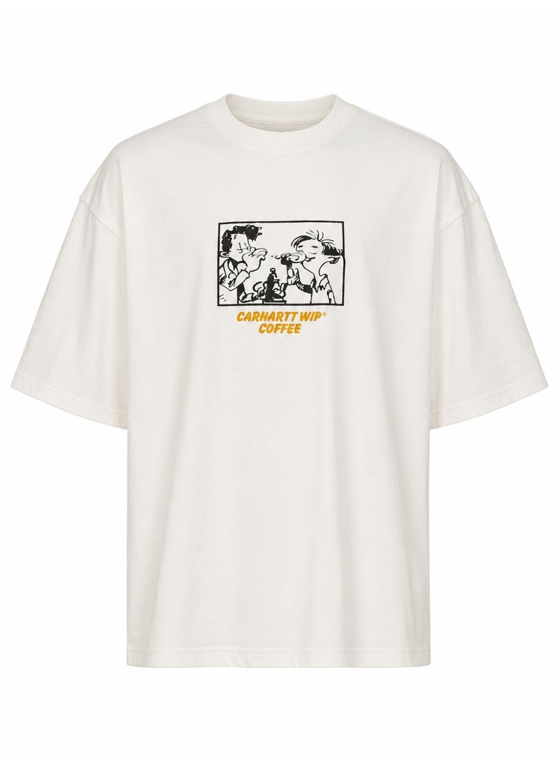 Oversized White Coffee Graphic T-Shirt Streetwear - Image 4