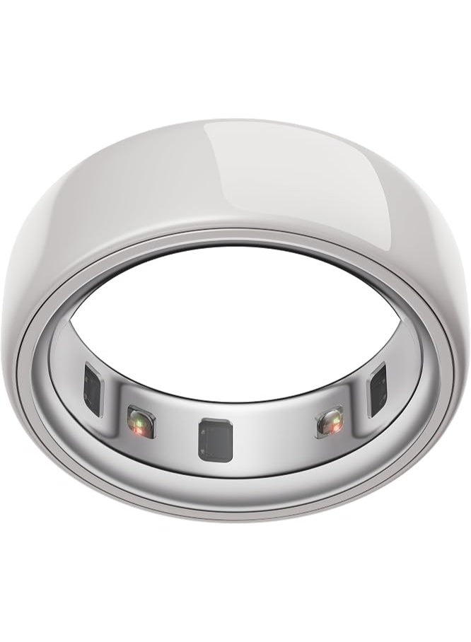 أورا 17.5 mAh Oura Ring 4 - Ceramic Cloud - Size 9 - Smart Ring | – Measure with Oura Ring 4 Size Kit | Sleep, Heart Rate and Fitness Tracking Wearable | 8-Day Battery, iOS/Android Compatible Cloud - Image 1