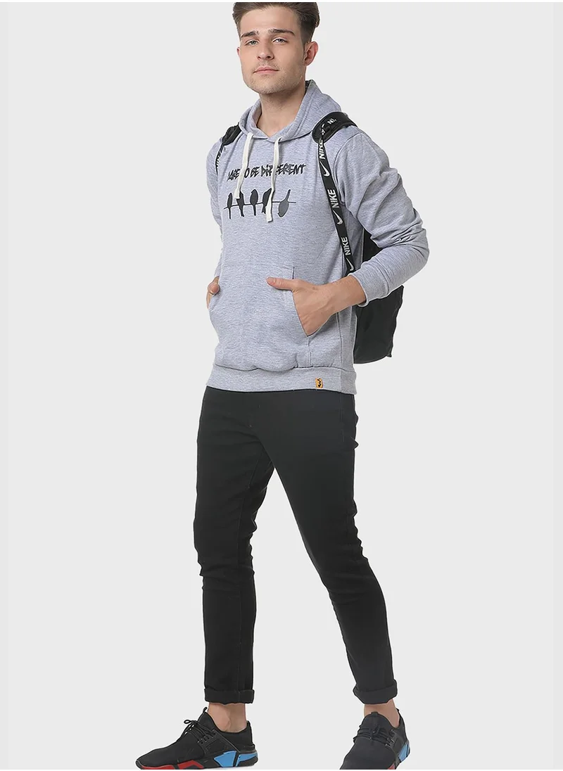 Campus Sutra Printed Hoodie