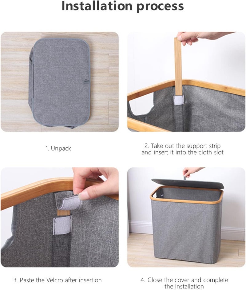 cheekyglo Laundry Basket, Freestanding Laundry Hamper, Collapsible Tall Clothes Hamper with Extended Handles for Clothes Toys in The Dorm and Family- - Image 5