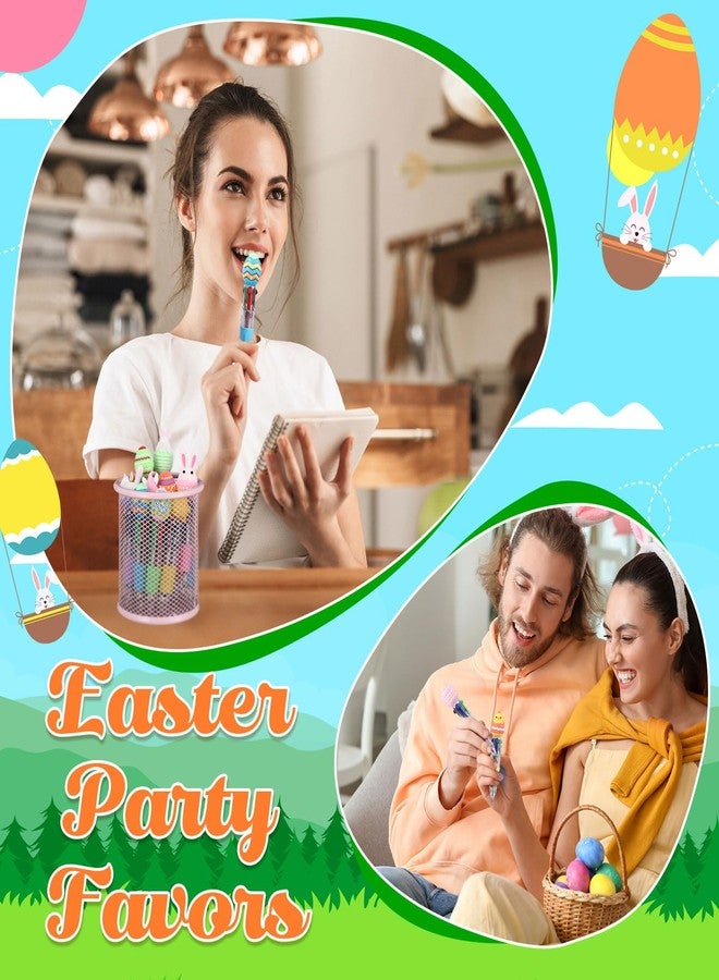 مجموعة جيلبروب من 50 قلم حبر جاف متعدد الألوان لعيد الفصح، 4 في 1، قابلة للسحب، بتصميمات كرتونية لأرانب وأقزام وبيض، مثالية لحشو سلال عيد الفصح، ومستلزمات حفلات الربيع، وهدايا التبادل، والمكافآت. - Image 4