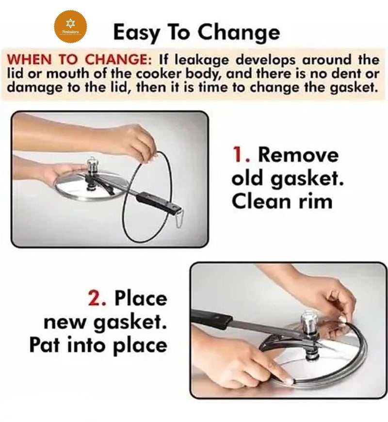 PENTASTARAPressure Cooker GasketsSealing Ring for Inner Lid 3 Litre2 Units - Image 3