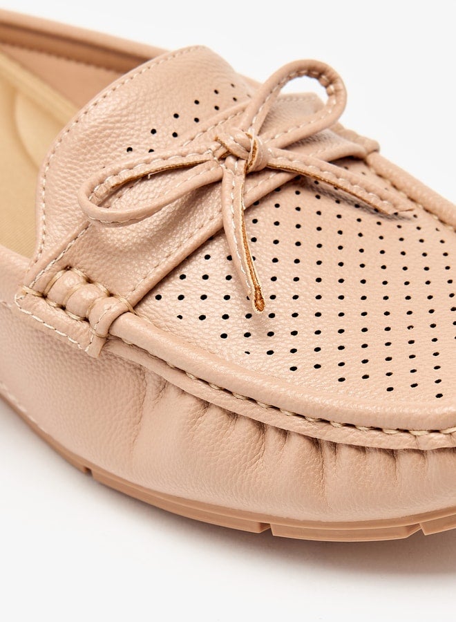 Le Confort Women Laser Cut Slip-On Mules with Bow Detail  - Image 5