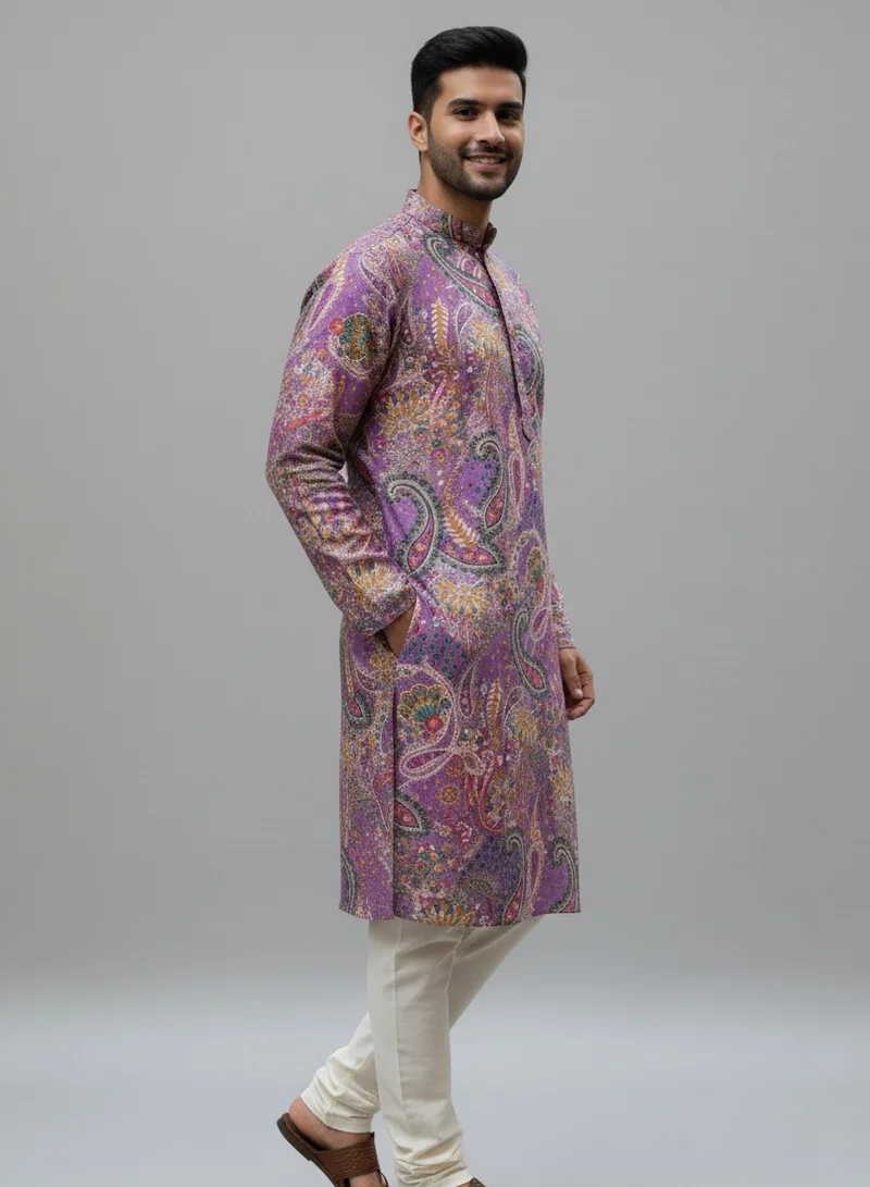 Lehar The Plum Paisley Kurta Set