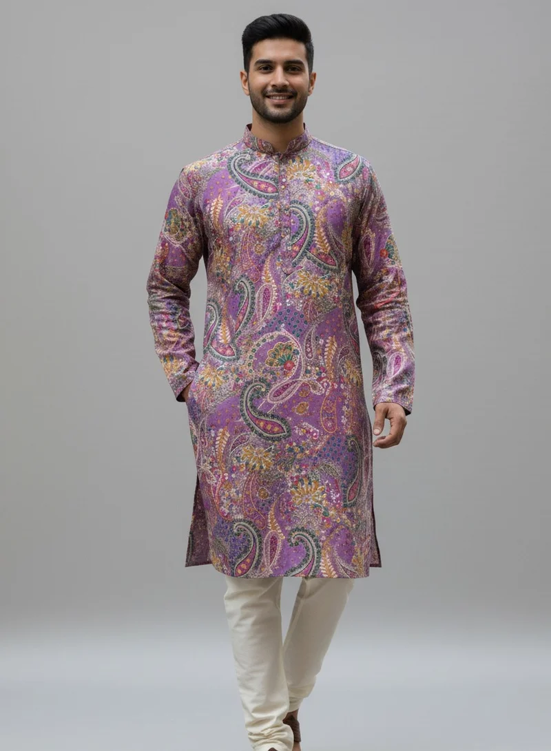 Lehar The Plum Paisley Kurta Set