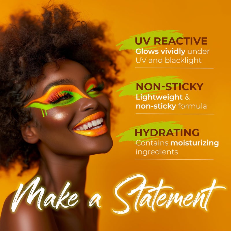 splashes & spills UV Blacklight Lip Gloss - 6 Color Variety Pack, 3.7g - Day or Night Stage, Clubbing or Costume Makeup - Image 2