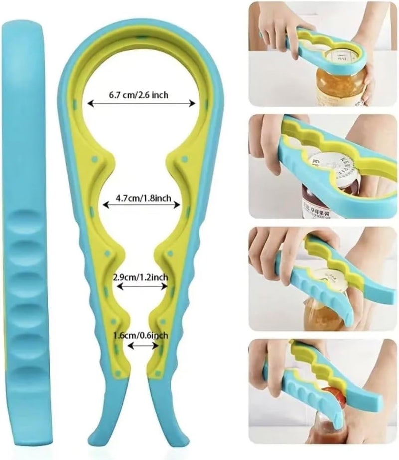WE-CEF Jar Bottle Opener for Weak Hands, 4 in 1 Multi-Function Non-Slip Can Lid Opener Tool, Suitable for Seniors with Arthritis, Low Strength and Children - Image 2