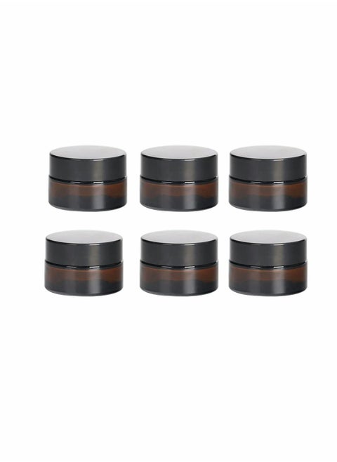 6 PCS Glass Cosmetic Jar with Lid Amber Cream Glass Jar with Lid Empty Sample Container with Empty Cosmetic Box 30ml