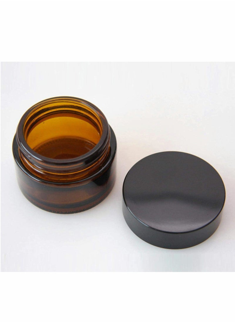 6 PCS Glass Cosmetic Jar with Lid Amber Cream Glass Jar with Lid Empty Sample Container with Empty Cosmetic Box 30ml