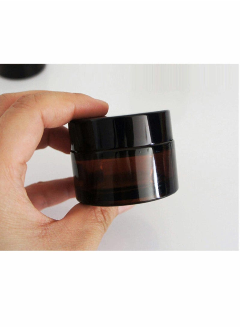 6 PCS Glass Cosmetic Jar with Lid Amber Cream Glass Jar with Lid Empty Sample Container with Empty Cosmetic Box 30ml