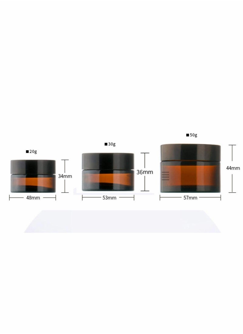 6 PCS Glass Cosmetic Jar with Lid Amber Cream Glass Jar with Lid Empty Sample Container with Empty Cosmetic Box 30ml